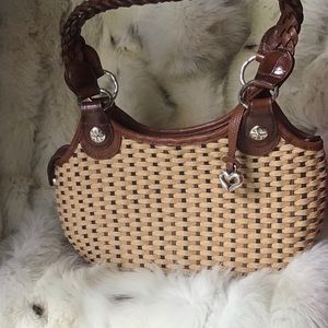 BRIGHTON BAG, PAISLEY INTEROOR. BROWN LEATHER